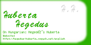 huberta hegedus business card
